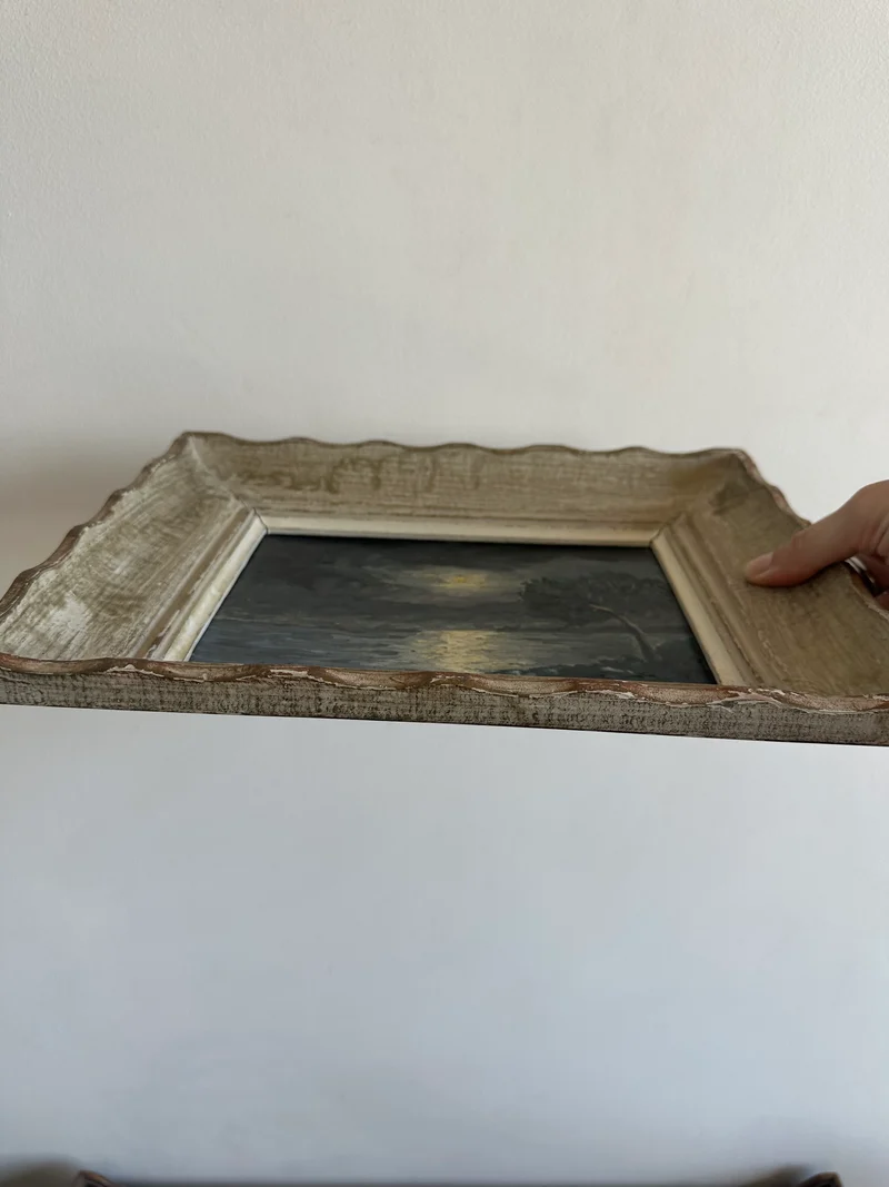 Peinture à l'huile bord de mer au clair de lune