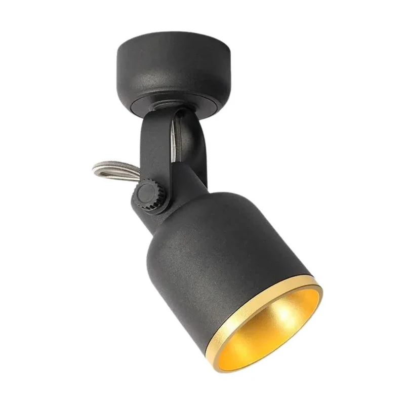 Spot Industriel Vintage Noir et Doré – Orientable 340°, Ambiance Usine