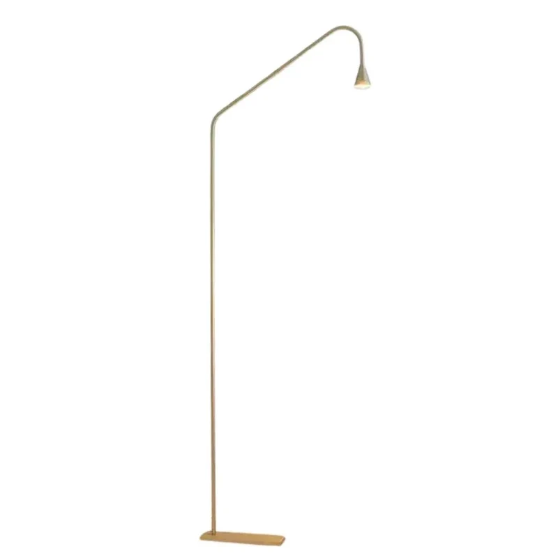 Lampadaire Noir Design Courbé – Idéal Chevet, Doré ou Noir au Choix