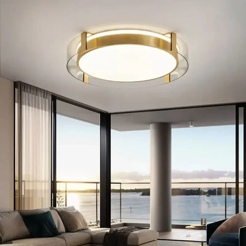 Plafonnier Rond LED en Verre – Opaque ou Transparent, 3 Tailles