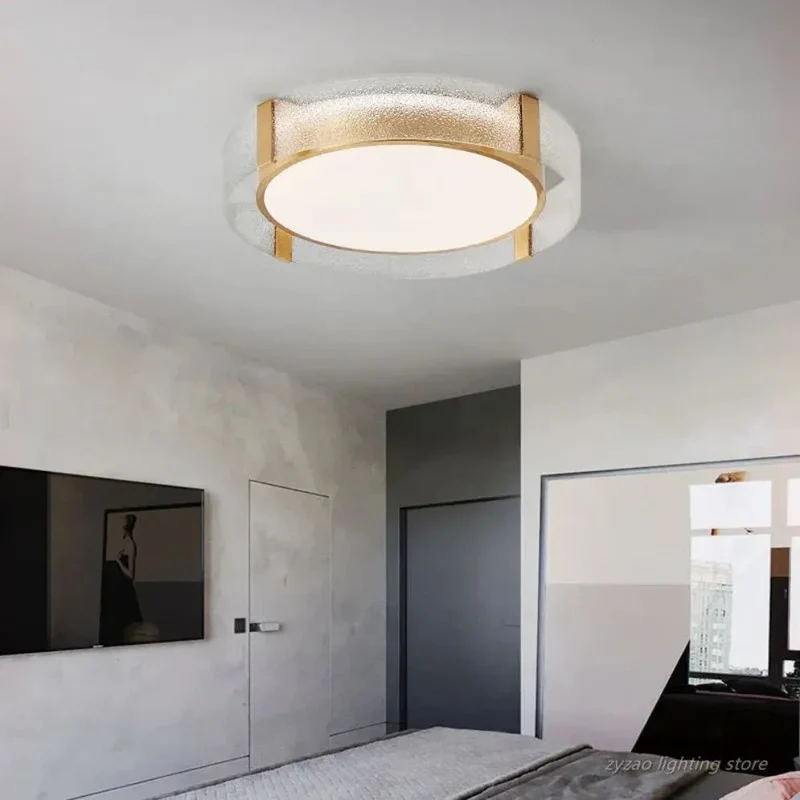 Plafonnier Rond LED en Verre – Opaque ou Transparent, 3 Tailles