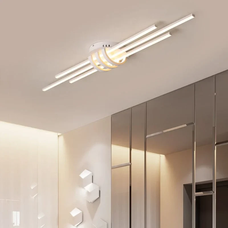 Plafonnier Design Moderne 3 Barres LED – Blanc ou Doré Satiné