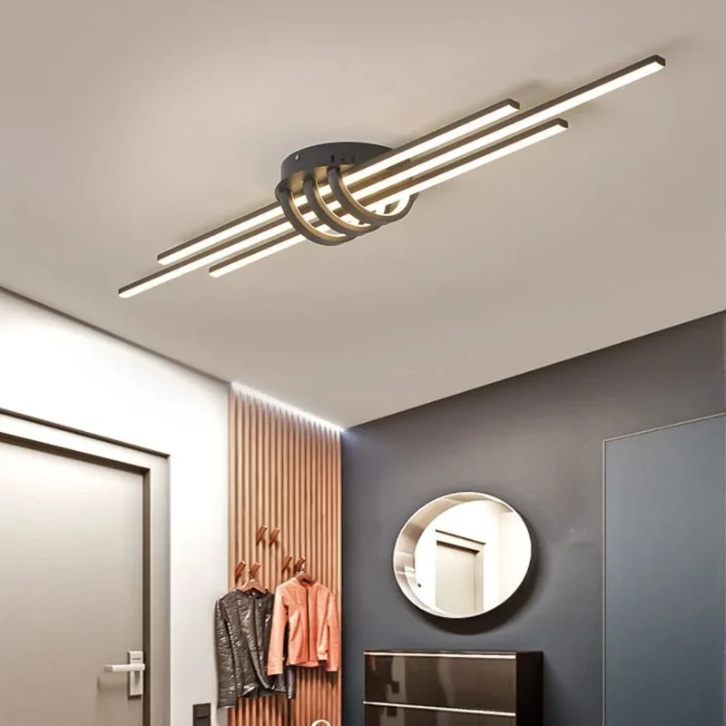 Plafonnier Design Moderne 3 Barres LED – Blanc ou Doré Satiné