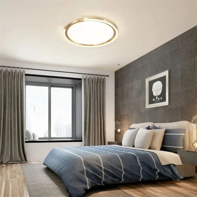 Plafonnier Chrome Cuivré Fin – 3 Tailles, Ambiance Chaleureuse Chambre
