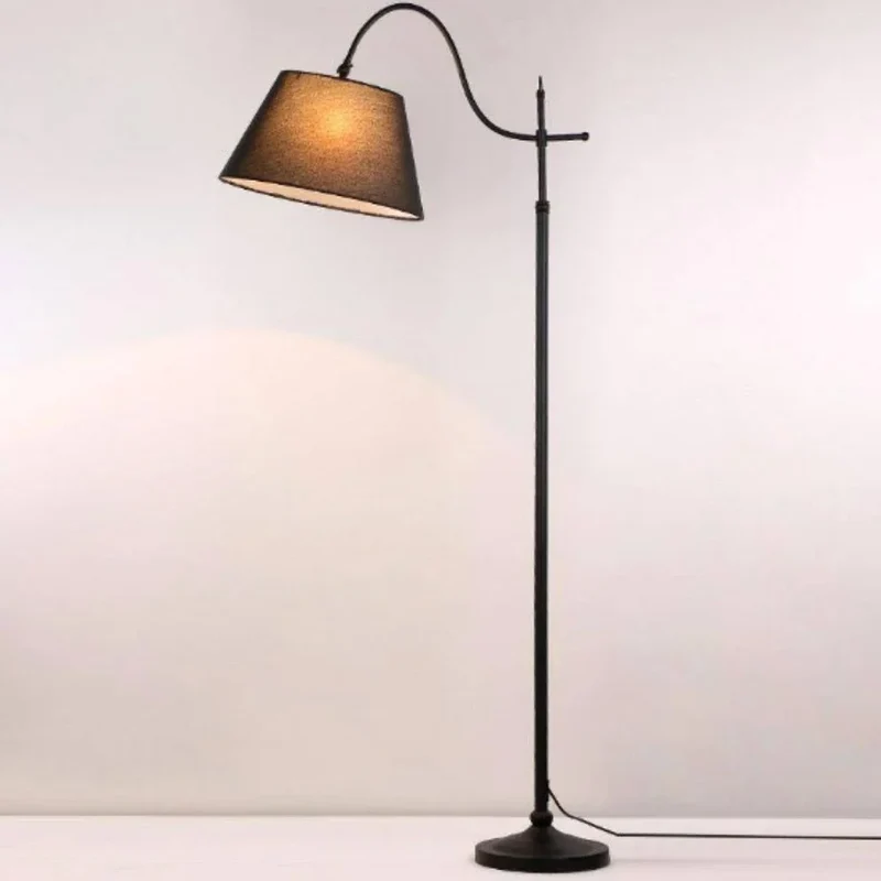 Lampadaire Salon LED Arrondi en Tissu – 50 000h, Basse Consommation