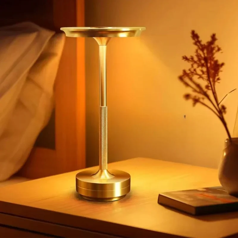 Lampe de Chevet Dorée Tactile – 4 Intensités, Gris ou Noir aussi