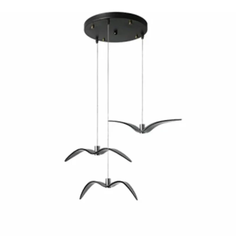 Suspension Animaux Mouettes en Métal – Noir ou Blanc, Style Marin