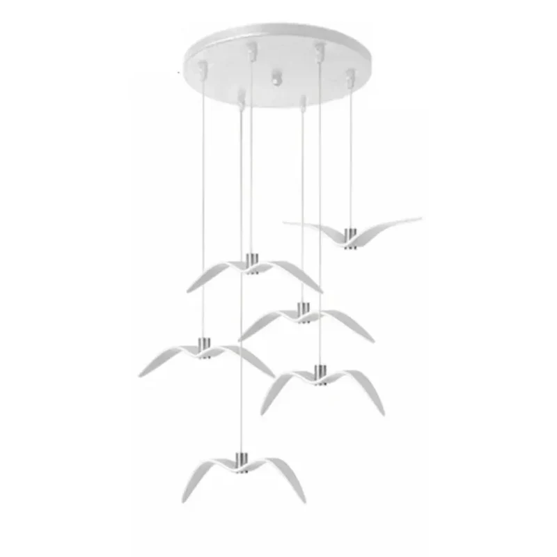 Suspension Animaux Mouettes en Métal – Noir ou Blanc, Style Marin