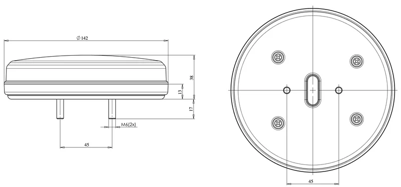 Feu de remorque rond W191DD avec indicateur dynamique