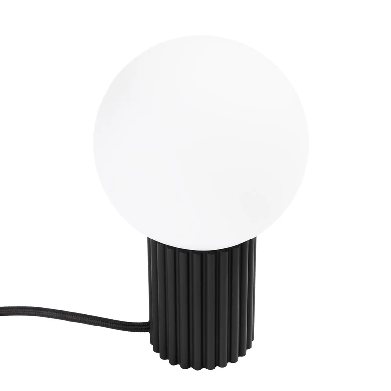 Lampe Aluminium/Verre Noir Moderne Ronde