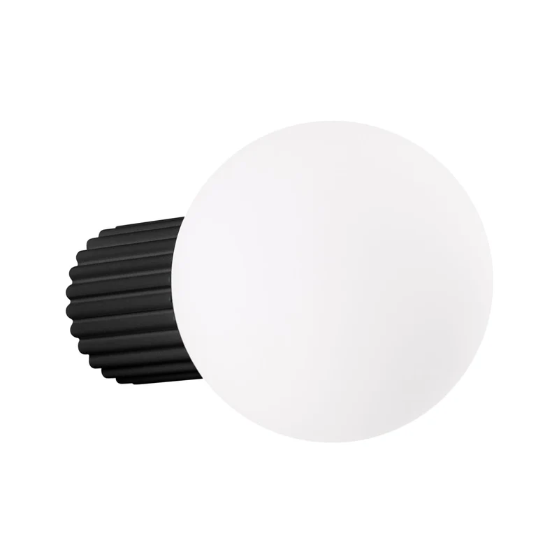 Luminaire Mural Aluminium/Verre Noir Moderne Ronde