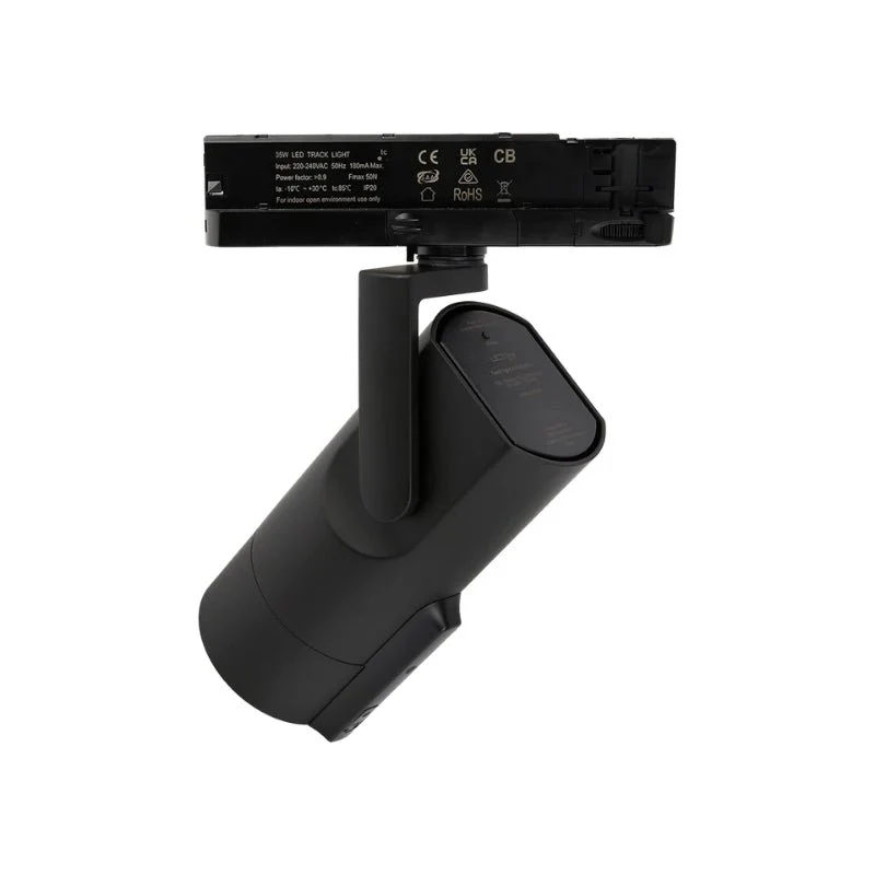 Spot LED sur Rail Triphasé Intelligent IA 35W CCT 50° Noir