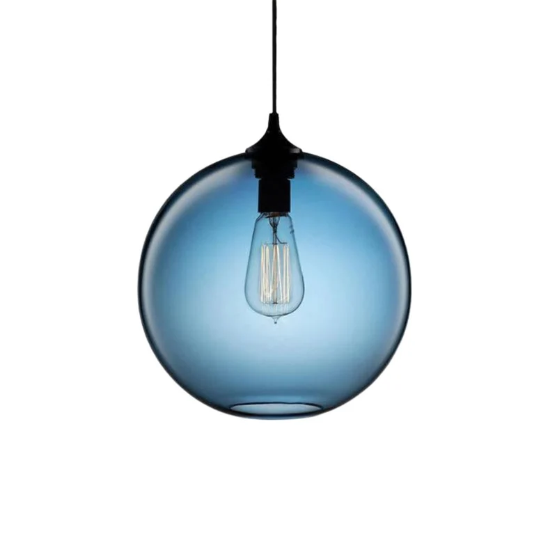 Suspension Bord de Mer en Verre Coloré – Boules Bleues, Rouges ou Ambrées