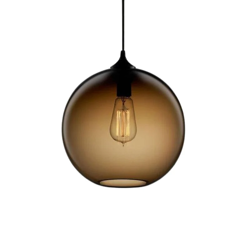 Suspension Bord de Mer en Verre Coloré – Boules Bleues, Rouges ou Ambrées