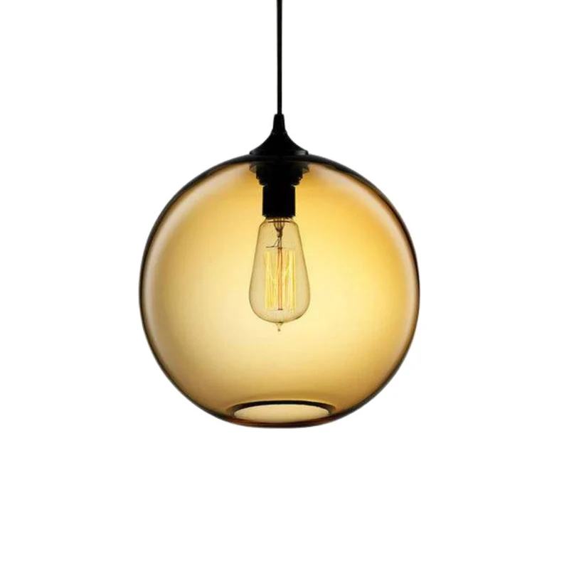 Suspension Bord de Mer en Verre Coloré – Boules Bleues, Rouges ou Ambrées