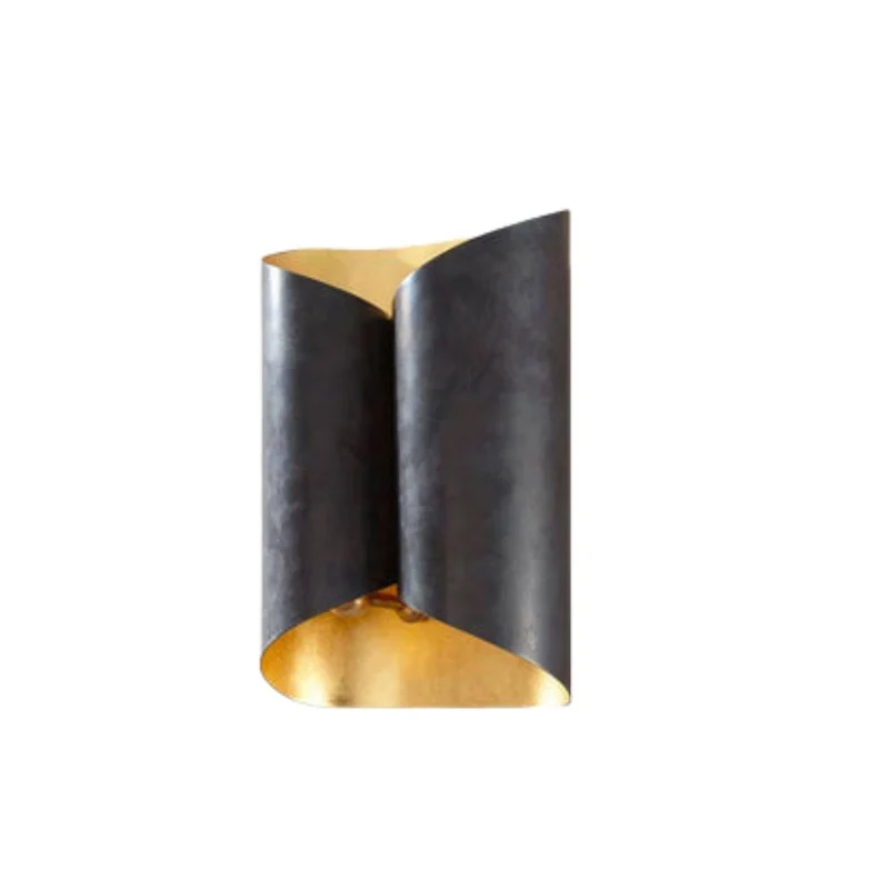 Applique Murale Noire Intérieur à Double Tube – Finition Dorée Chic