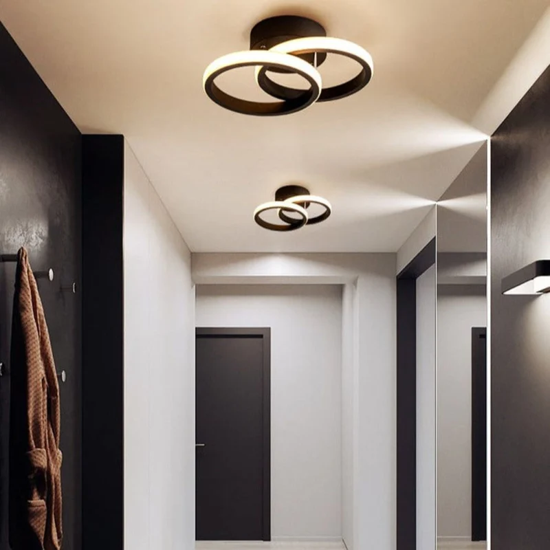 Panneau LED Plafond à Double Anneau – Blanc ou Foncé, Loft Moderne