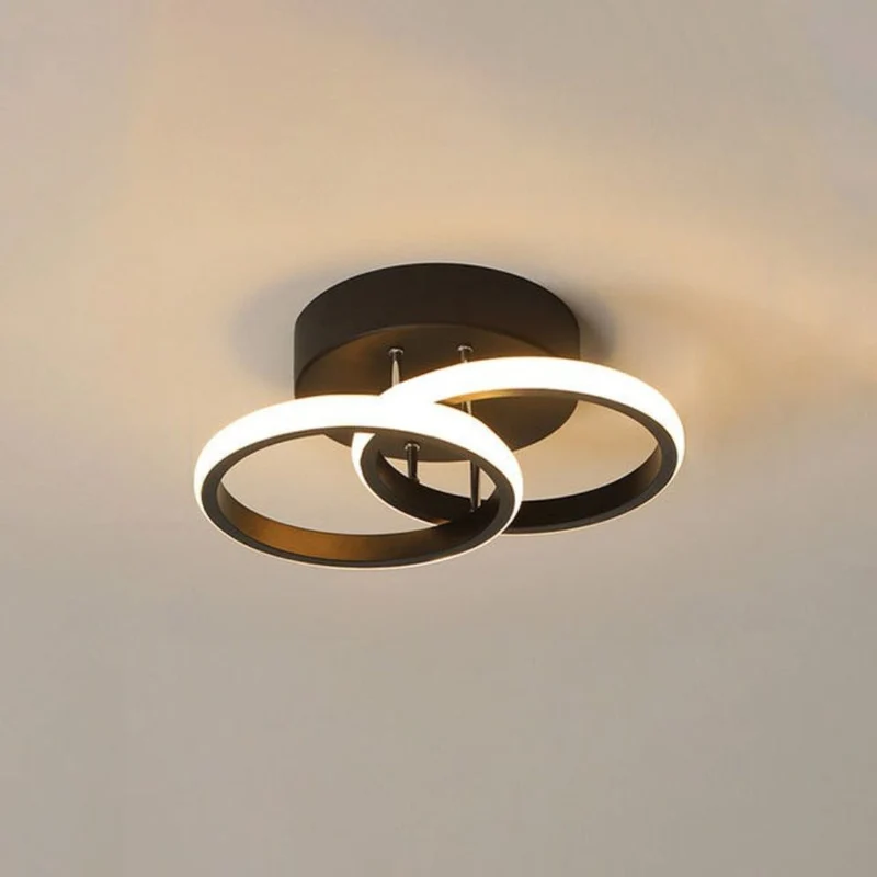 Panneau LED Plafond à Double Anneau – Blanc ou Foncé, Loft Moderne