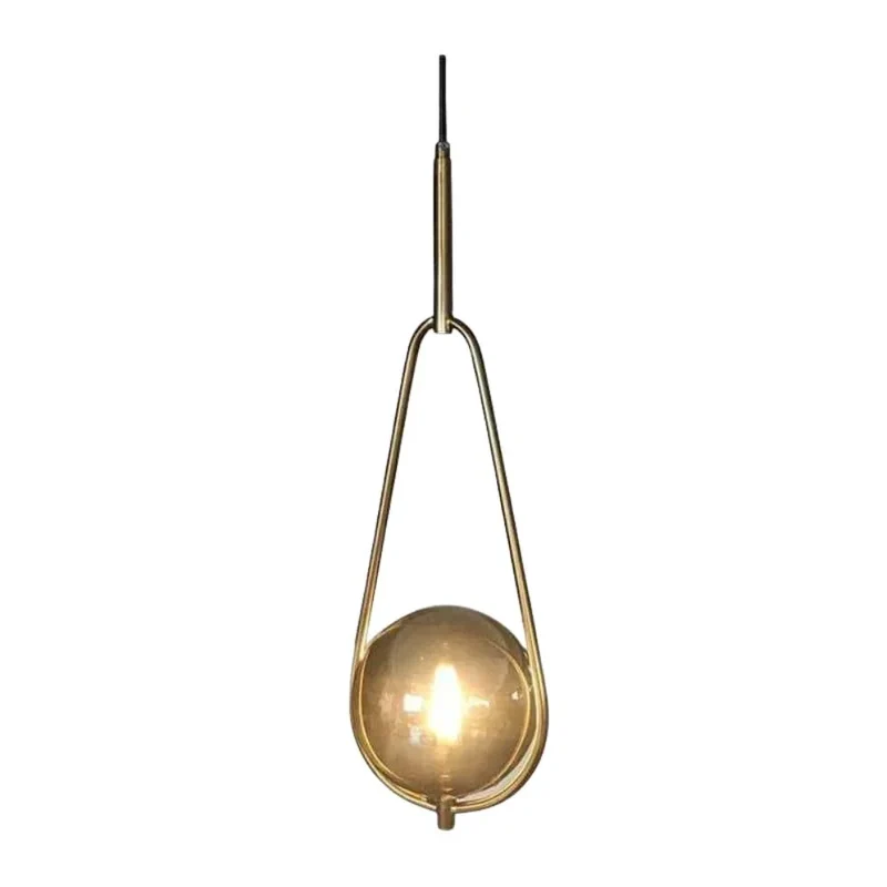 Suspension Trio Boule Verre Fumé et Laiton – Grappe Lumineuse