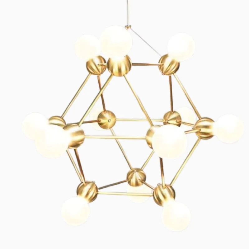 Lustre Spoutnik Doré à Boules Verre – 4 à 12 Lumières, Design Futuriste