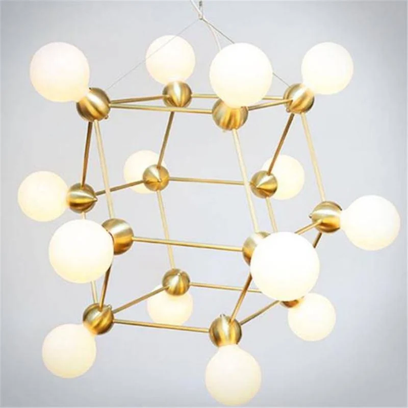 Lustre Spoutnik Doré à Boules Verre – 4 à 12 Lumières, Design Futuriste