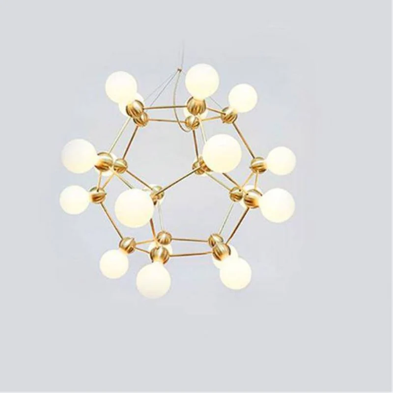 Lustre Spoutnik Doré à Boules Verre – 4 à 12 Lumières, Design Futuriste