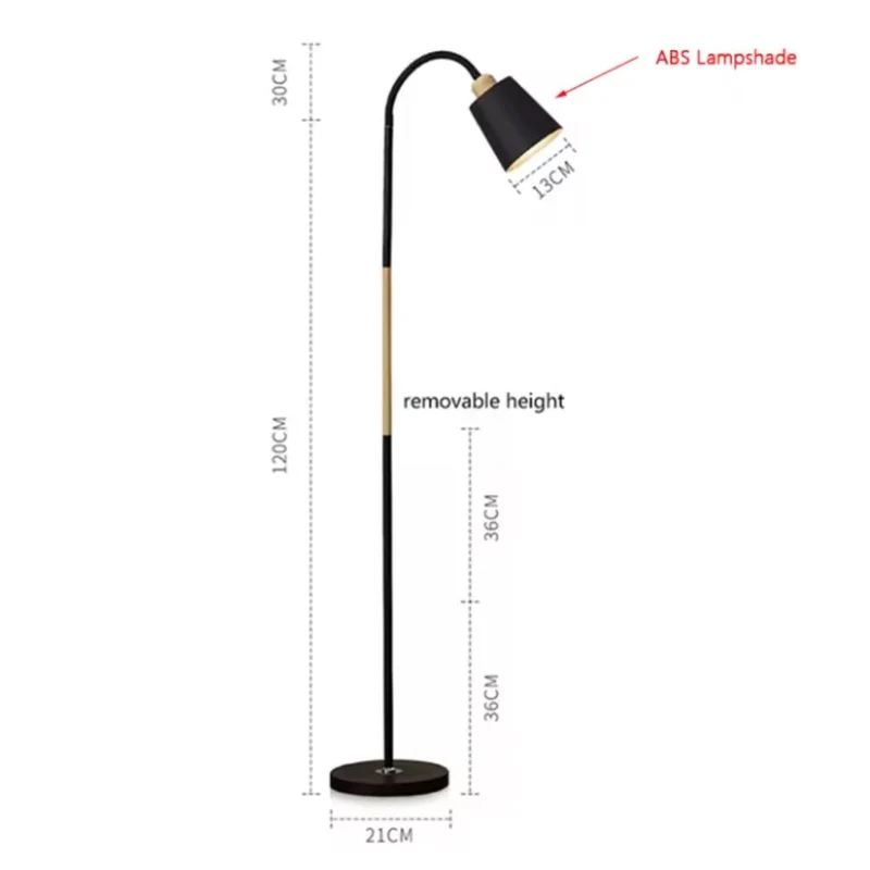 Lampadaire Intérieur Salon Dirigeable – Noir ou Blanc, 1,60m de Haut