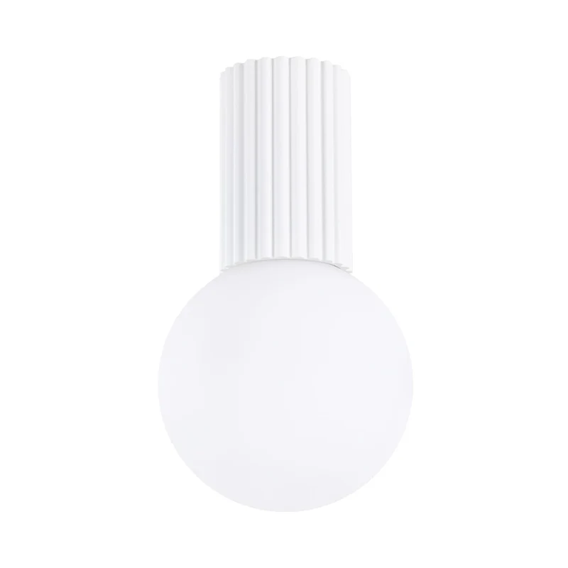 Plafonnier Aluminium/Verre Blanc Moderne Ronde