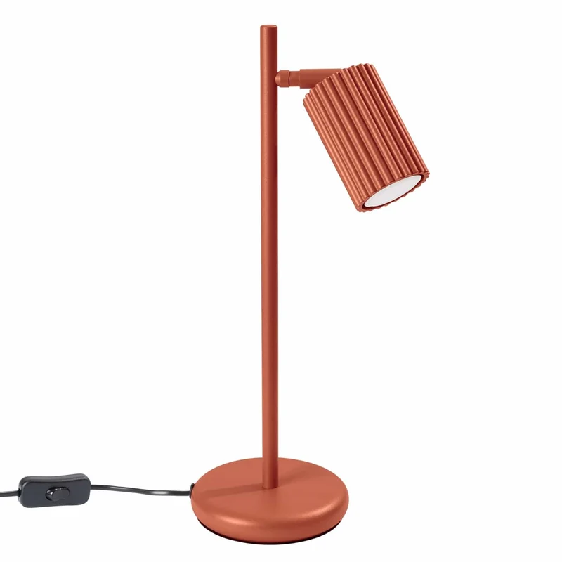 Lampe Ocre Rouge Minimaliste Strié