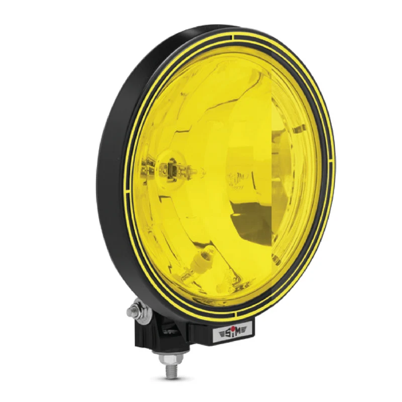 Feu de route rond SIM avec feu de stationnement à ampoule / Édition jaune 9"
