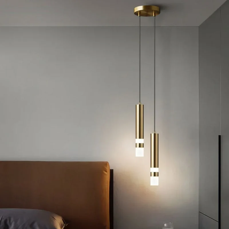 Lustre Design Italien Tubulaire – Doré ou Noir, Toutes les Pièces