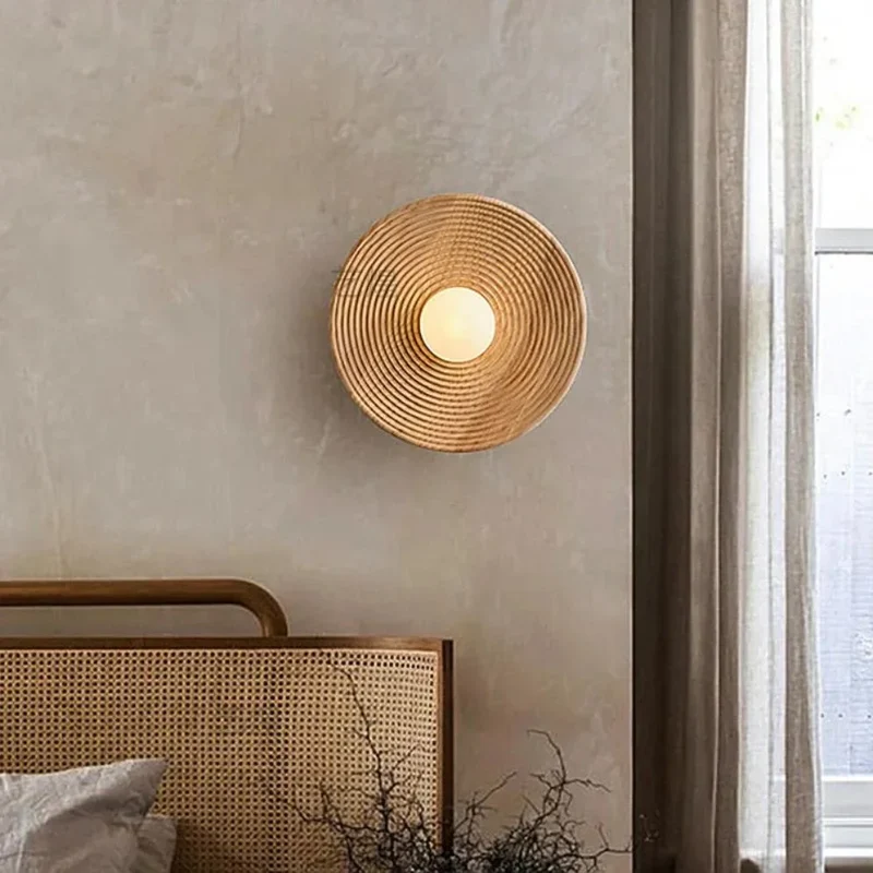 Applique Murale Bois Scandinave Ovale – Lumière Douce pour Chambre