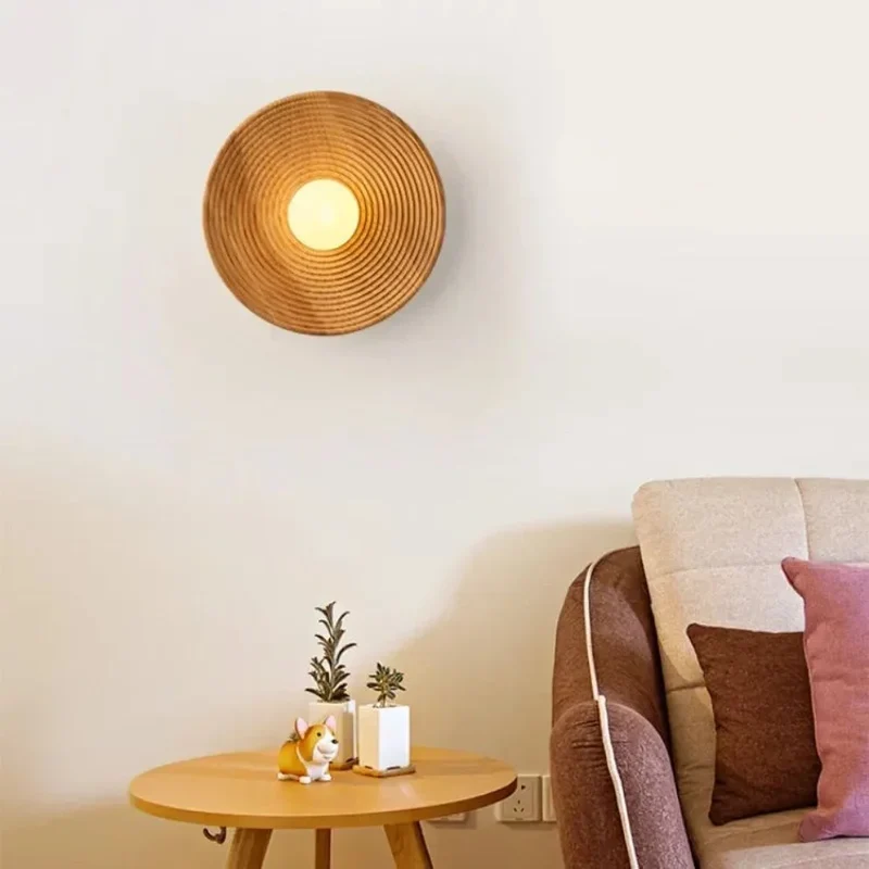 Applique Murale Bois Scandinave Ovale – Lumière Douce pour Chambre