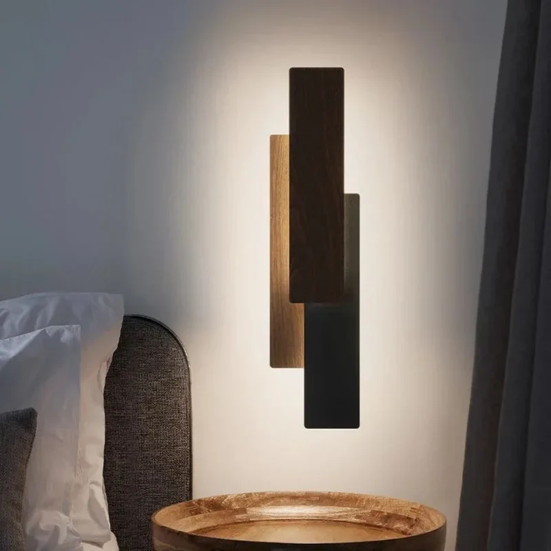 Applique Murale Bois Design à Plaques – Nordique ou Industriel, 3 Tailles