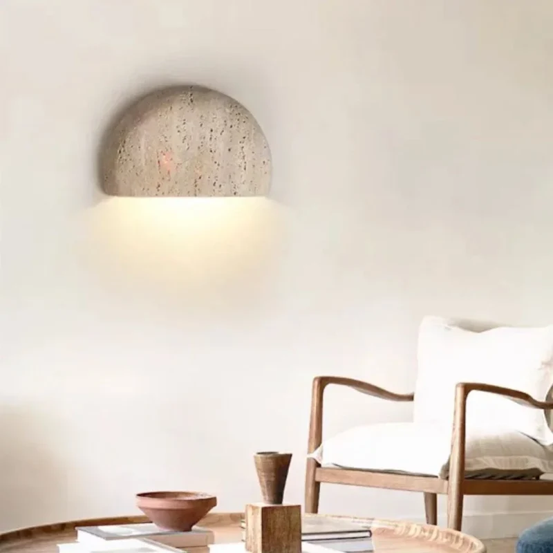 Applique Murale Demi-Lune en Marbre – Éclat Naturel et Authentique