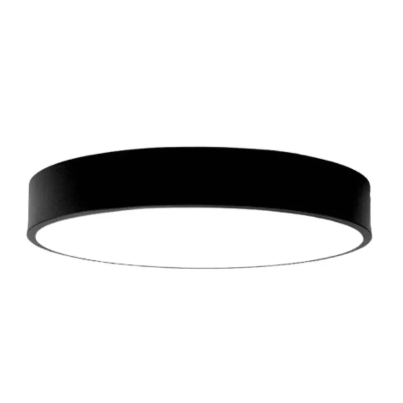 Plafonnier LED Extra Plat Rond Noir – 4 Tailles, Couloir ou Salon