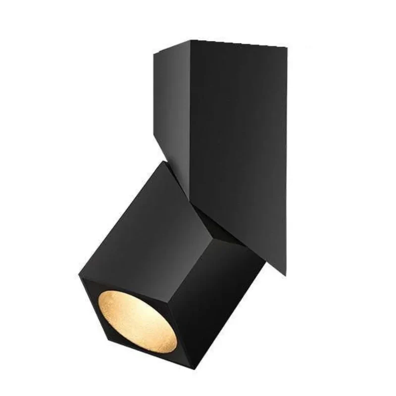 Spot Dimmable Cubique Rotatif – Encastrable 10cm, Noir ou Blanc