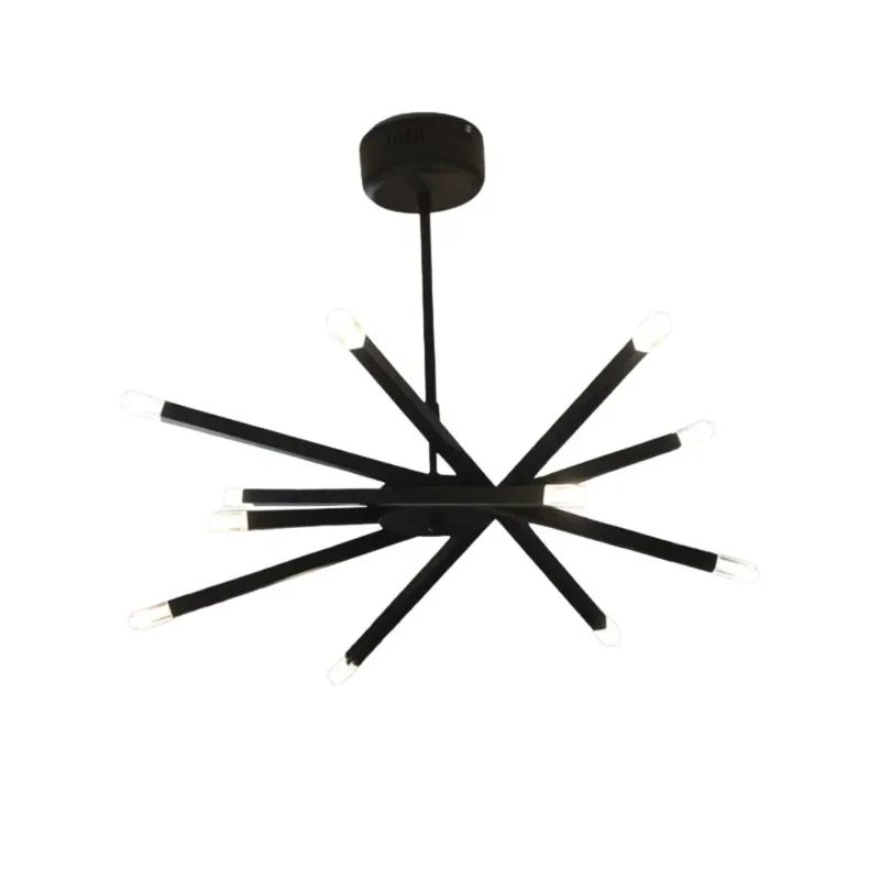 Lustre Gris ou Noir à Baguettes Lumineuses – Design Longiligne Épuré