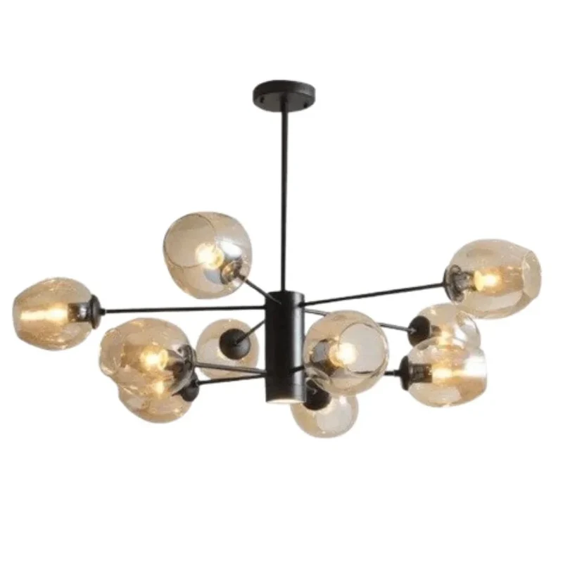 Lustre Style Industriel Bleu, Noir ou Doré – Ambiance Méditerranéenne