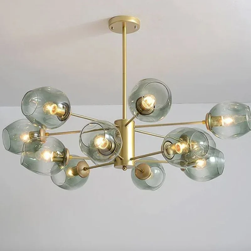 Lustre Style Industriel Bleu, Noir ou Doré – Ambiance Méditerranéenne