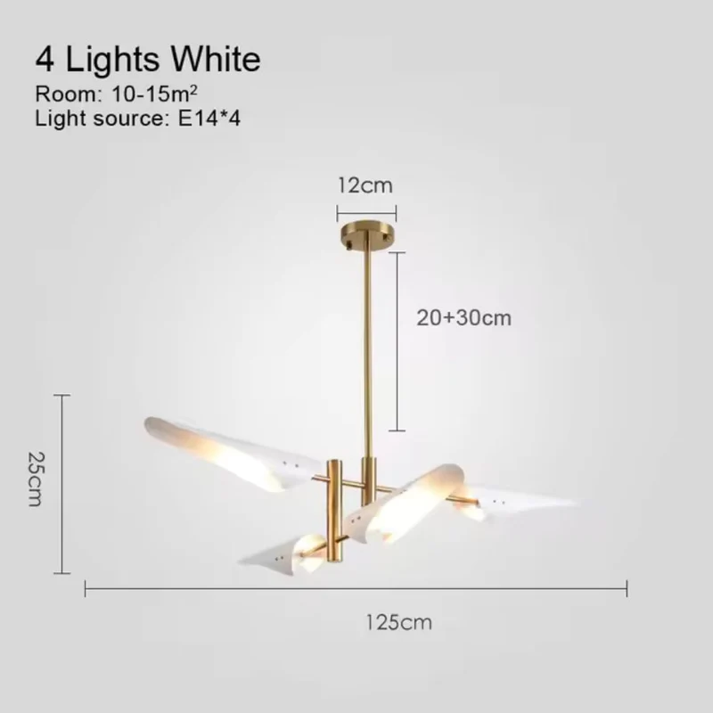 Lustre Chandelier Industriel à Bras Directionnels – 4, 6 ou 8 LED