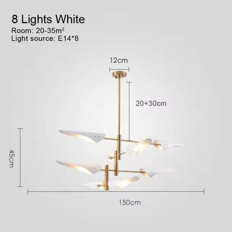 Lustre Chandelier Industriel à Bras Directionnels – 4, 6 ou 8 LED