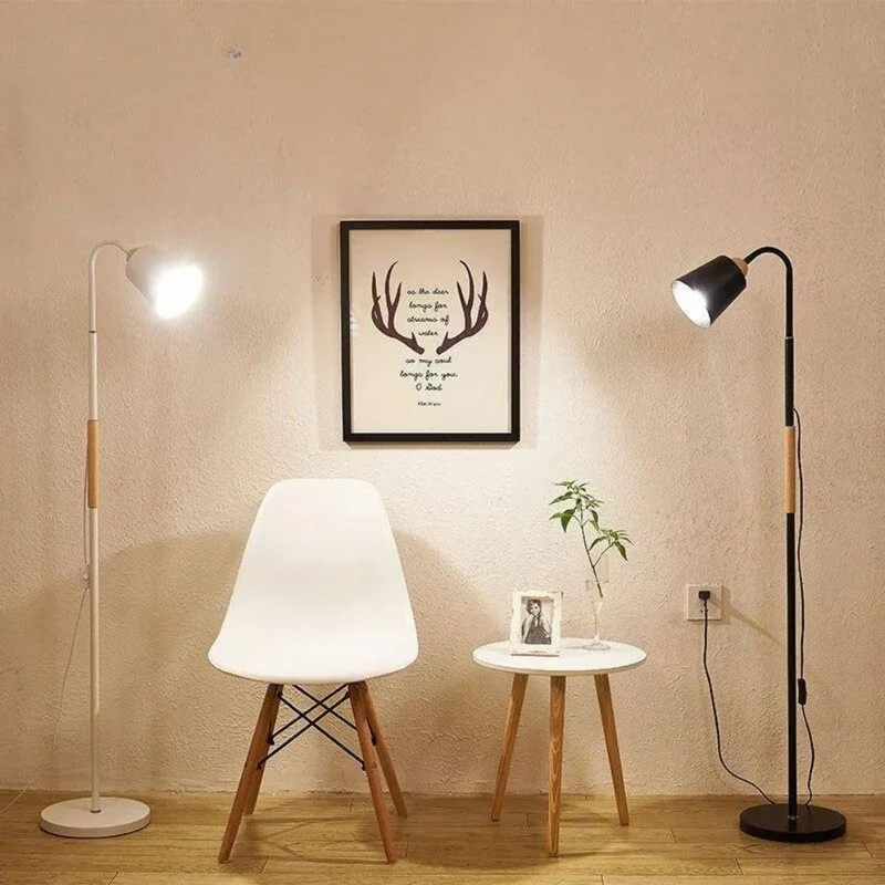Lampadaire Métal Noir ou Blanc Circulaire – Style Industriel Edison
