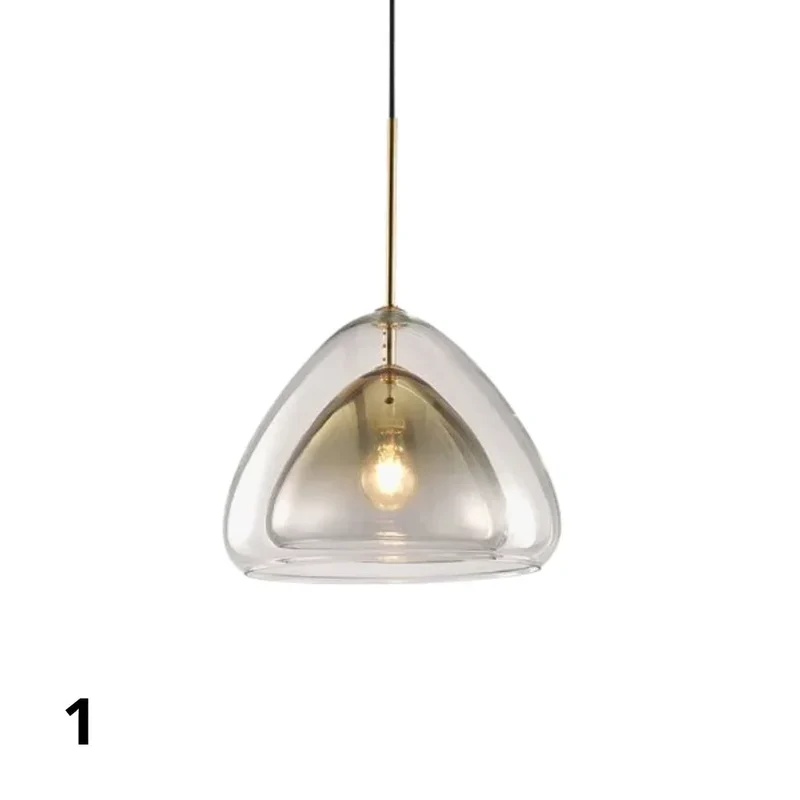 Petit Luminaire Suspendu en Verre Fumé Double – Éclat Discret pour Salon