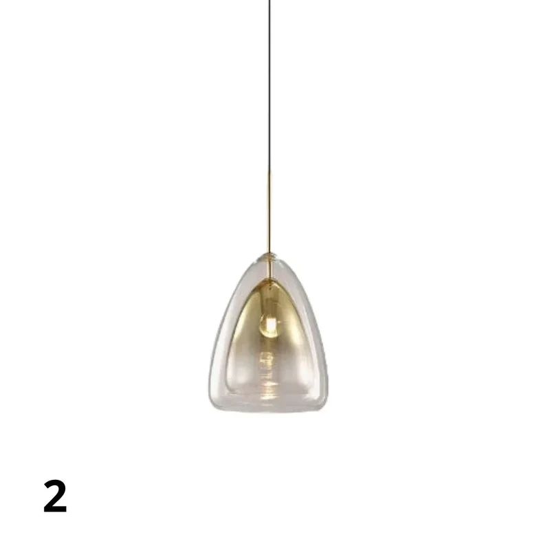 Petit Luminaire Suspendu en Verre Fumé Double – Éclat Discret pour Salon