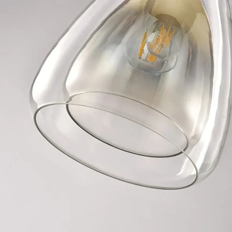 Petit Luminaire Suspendu en Verre Fumé Double – Éclat Discret pour Salon