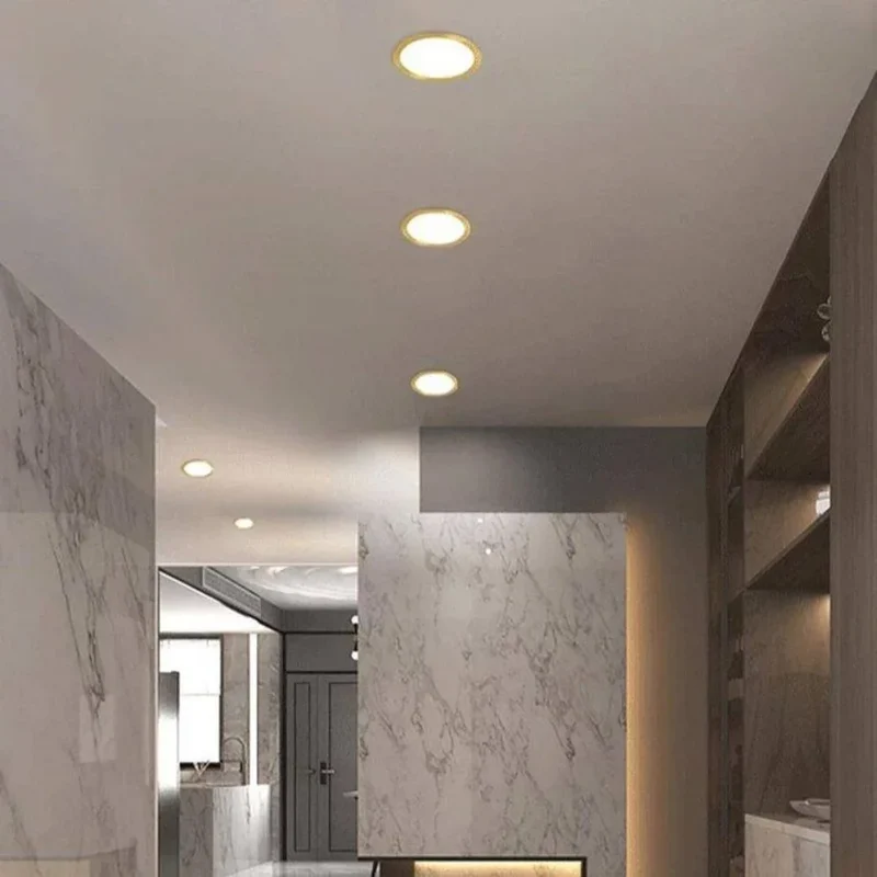 Spot Plafond LED Doré Encastrable – Angle 100°, Discret et Puissant