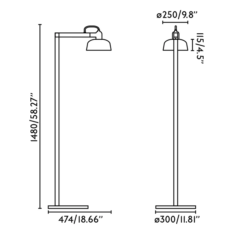 Lampadaire TATAWIN noir : un éclairage sobre et moderne