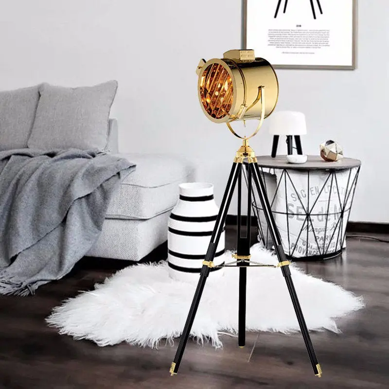 Lampe Industrielle Sur Pied Gold