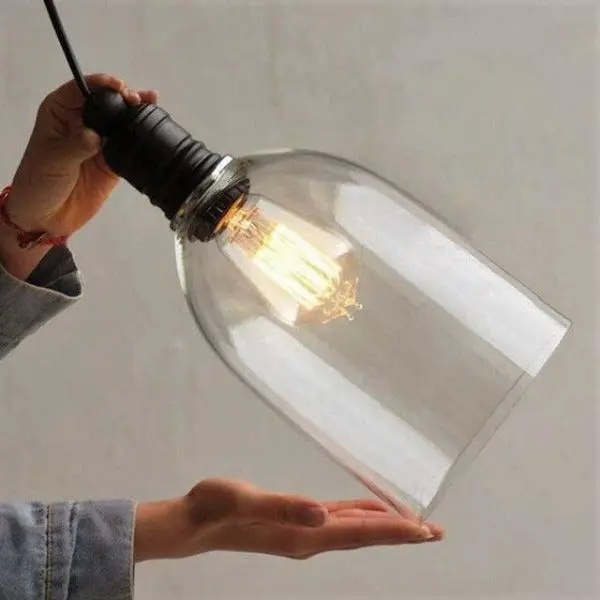 Lampe Suspendue Industrielle En Verre